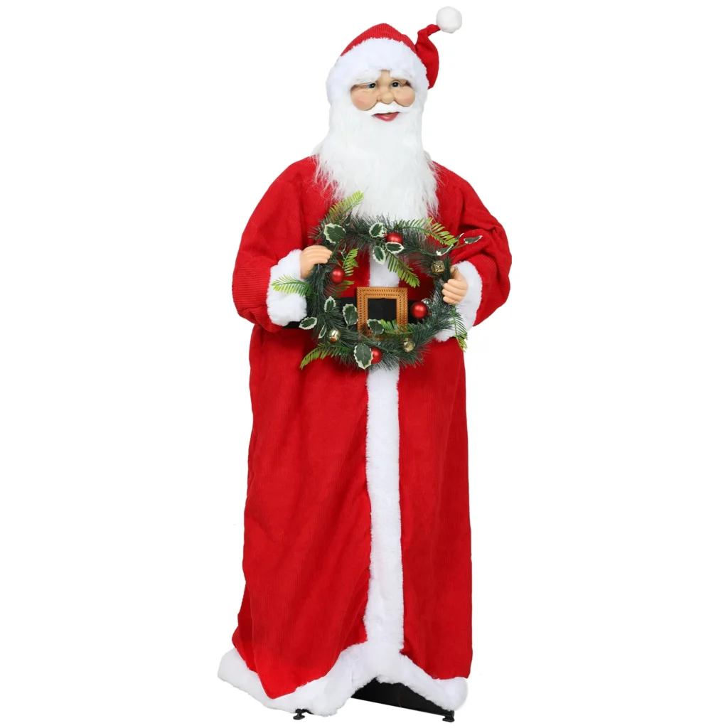 Père Noël animé 110 cm avec commande vocale et musique – HOMCOM