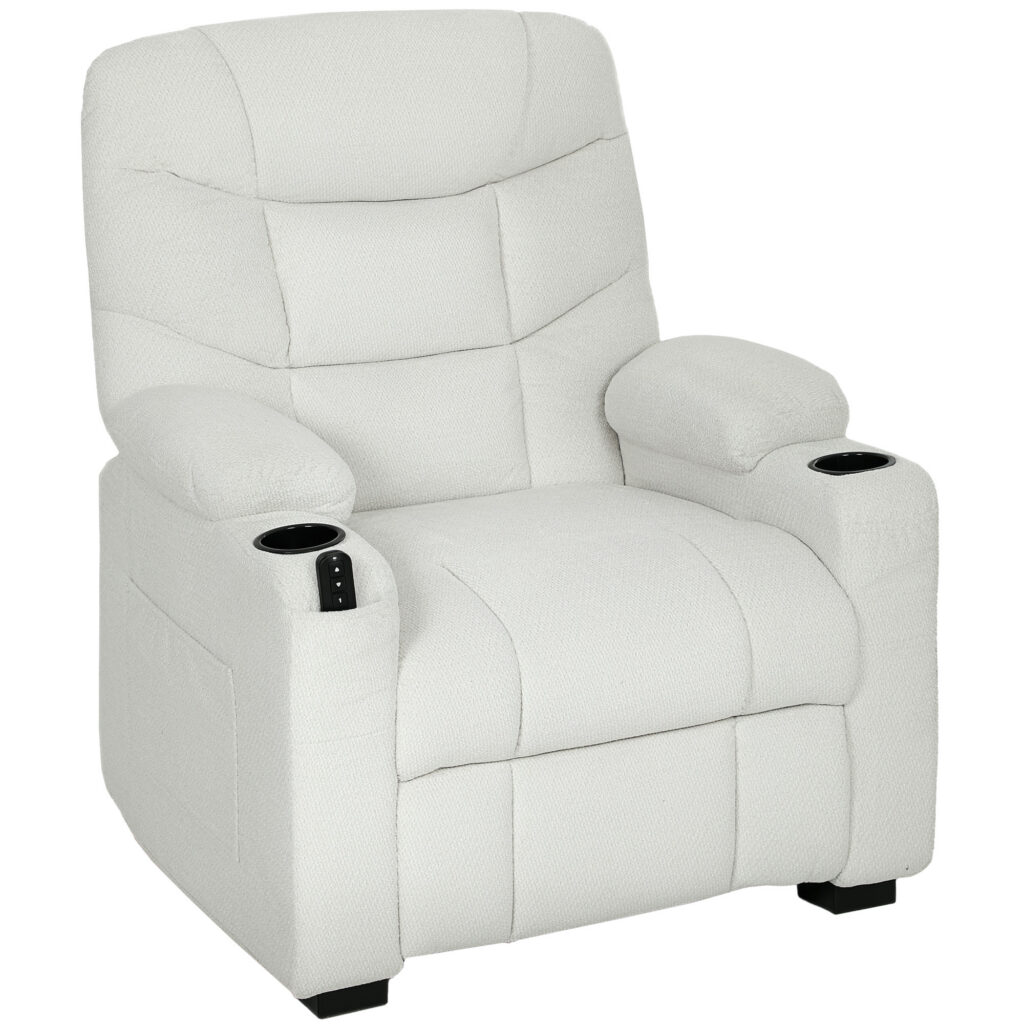 Fauteuil Relax Électrique Inclinable 150° avec 2 Positions Mémoire & USB – Crème