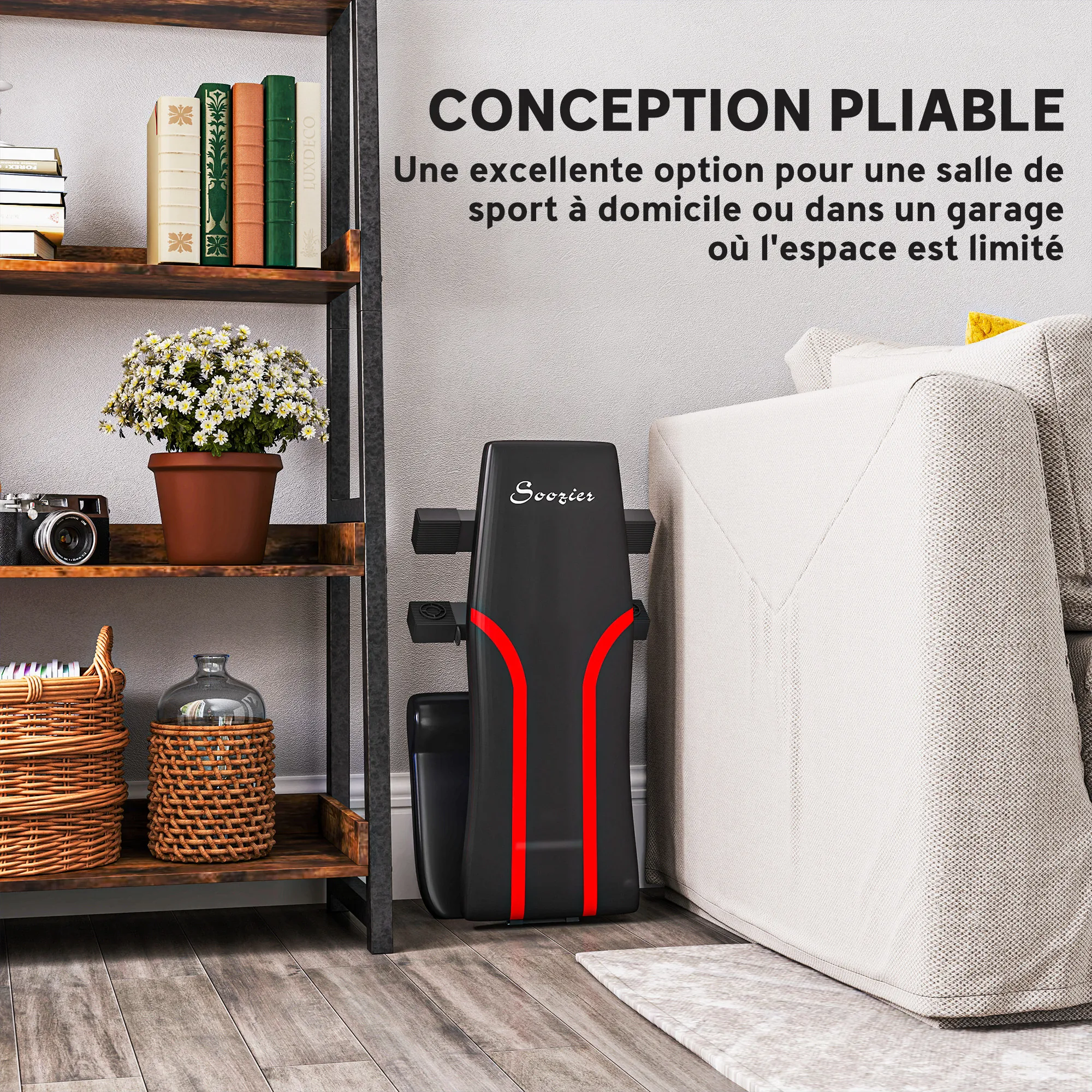 Banc de Musculation Pliable & Réglable 6 Positions – Charge 250 kg – Noir – Bild 5