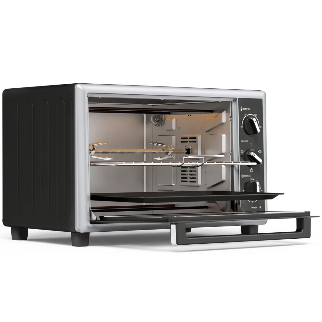 Mini-Four Électrique 46 L 1800 W Chaleur Tournante & Rôtissoire – Noir