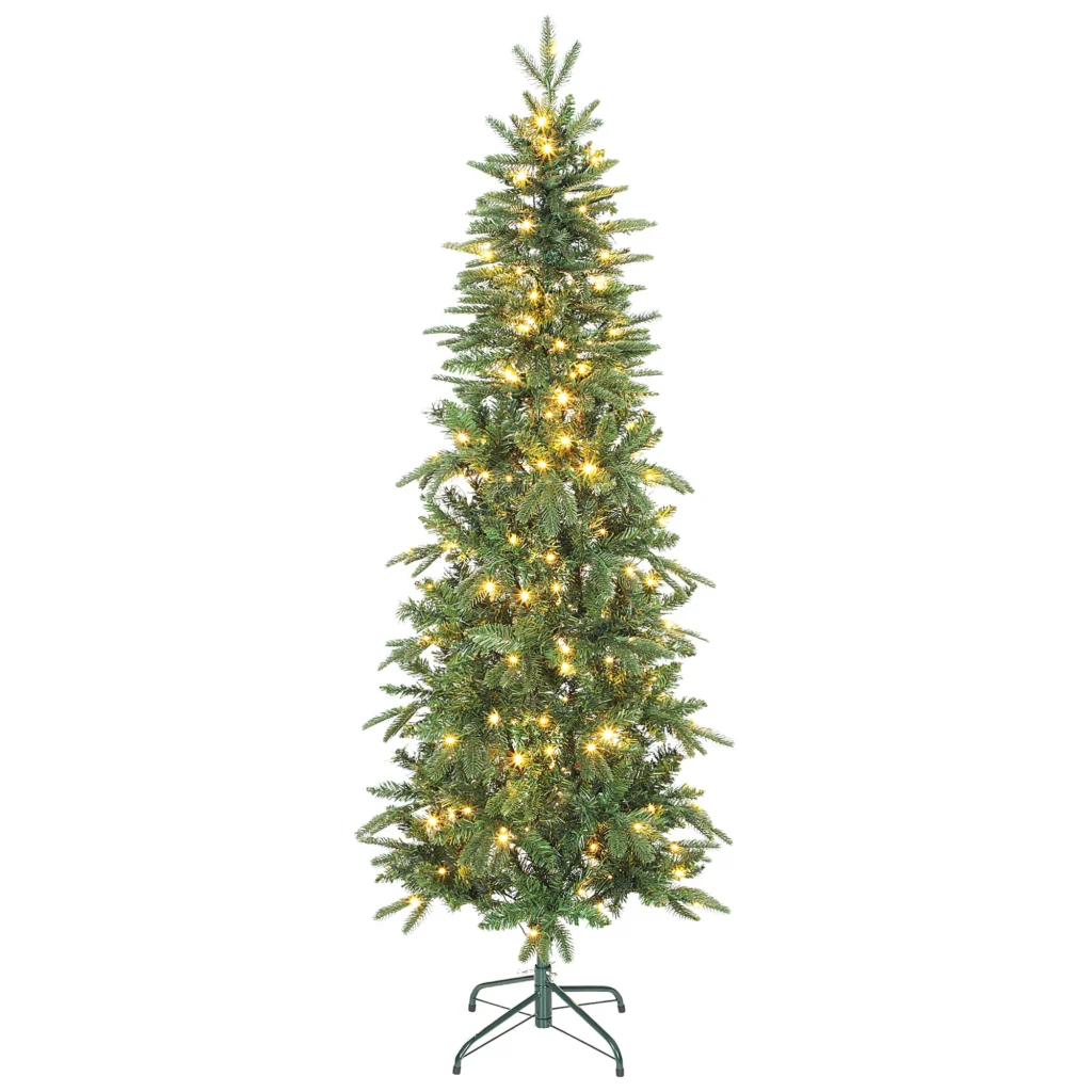 Sapin de Noël Artificiel Slim 180 cm avec 200 LED – Vert