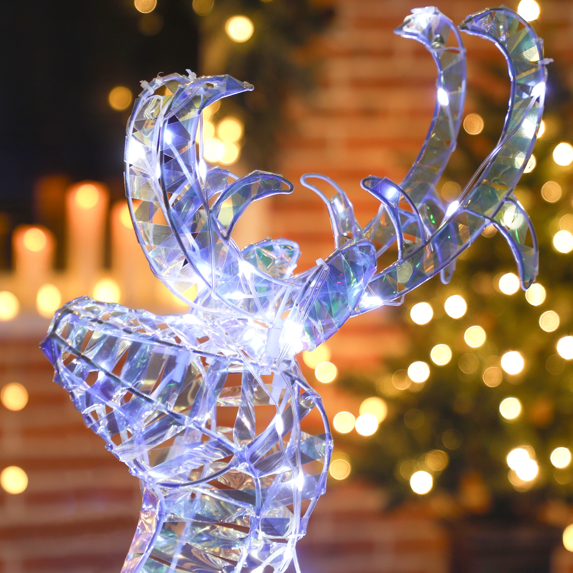 Renne et traîneau lumineux de Noël 115 cm – 170 LED blanc chaud – Outsunny – vue 9