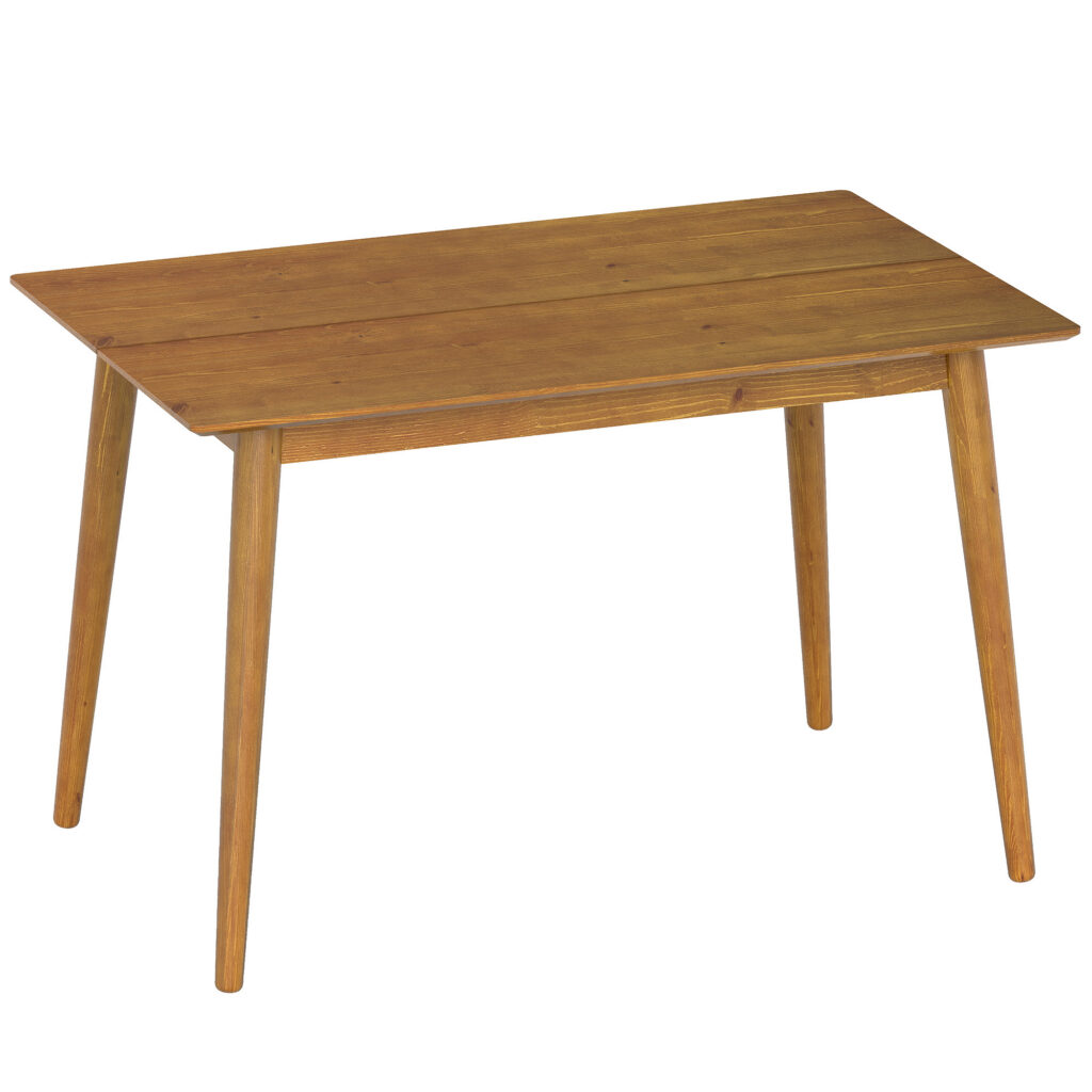 Table de Salle à Manger 4 Personnes en Bois de Pin – 120 × 75 × 76 cm – Marron