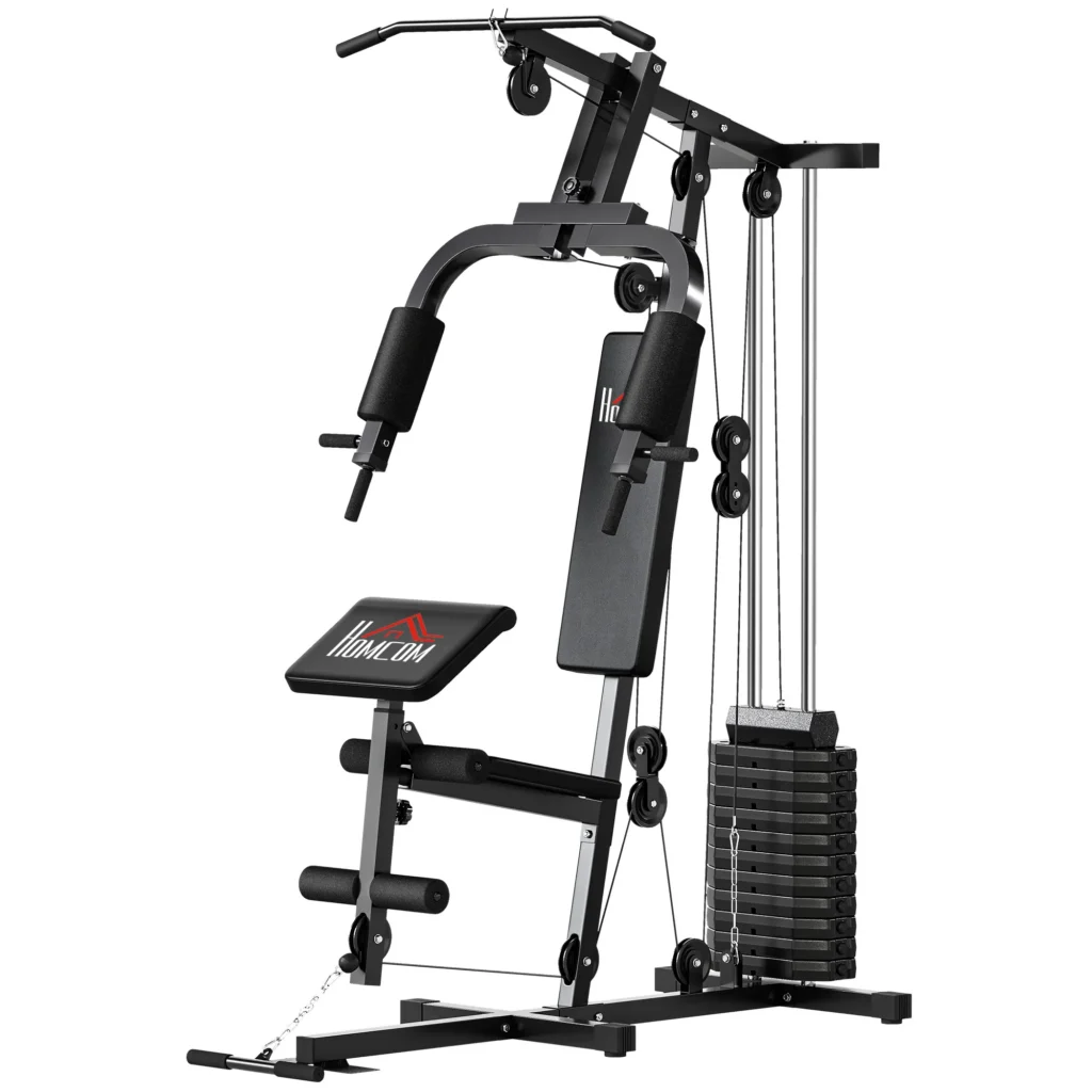 Station de Musculation Multifonction 65 kg avec Poulies