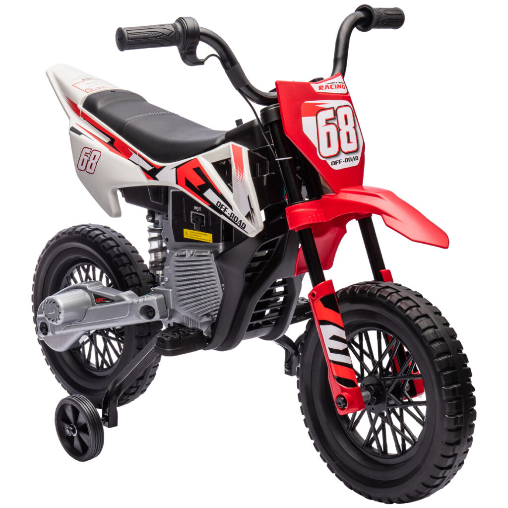 Moto Électrique Enfant 12 V avec 2 Moteurs – Rouge – 3 à 6 Ans