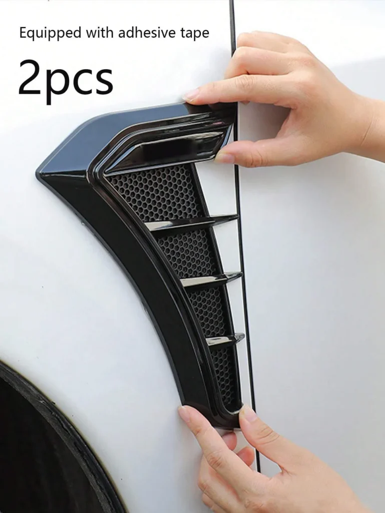 Autocollants décoratifs pour prises d'air latérales de voiture – Lot de 2, style sportif universel
