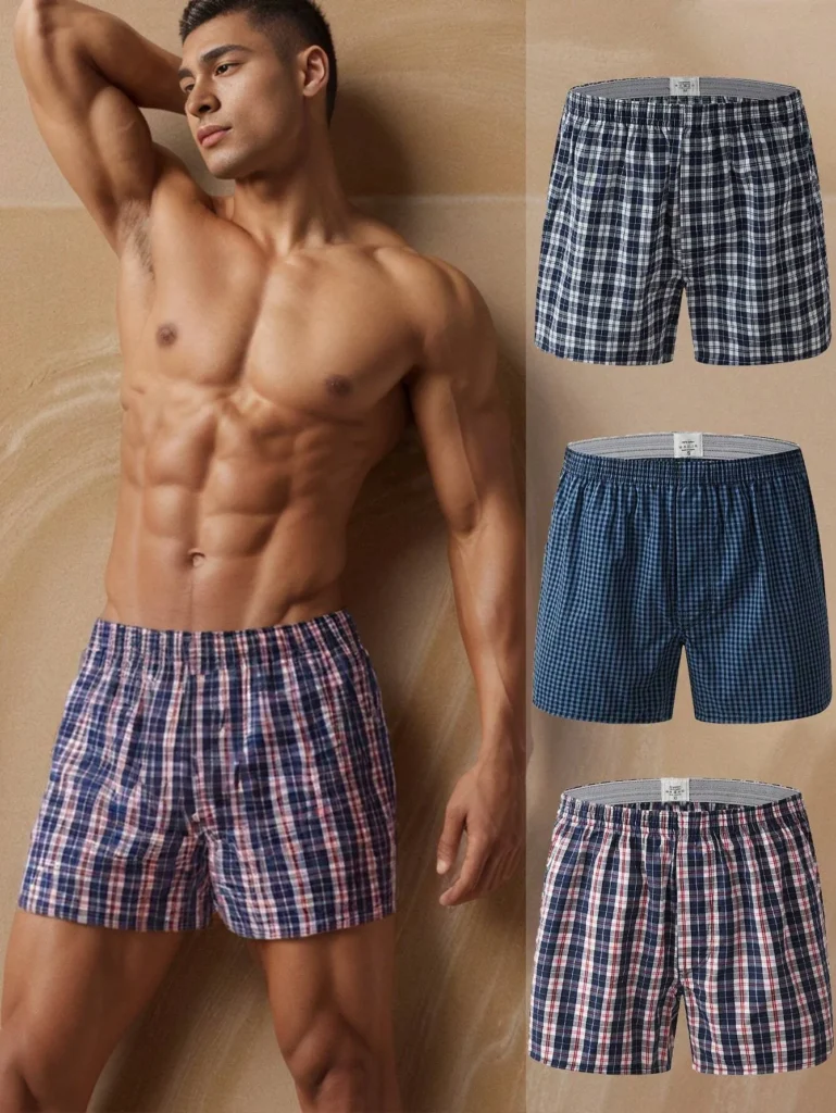 Lot de 3 boxers homme imprimés – Caleçons extensibles aux couleurs assorties