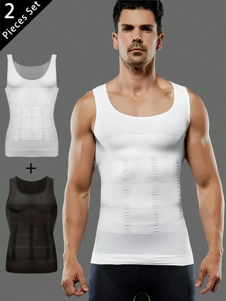 Lot de 2 débardeurs gainants homme – Maillots de compression sans manches
