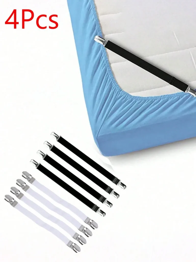 Attaches élastiques réglables pour draps de lit – Lot de 4 clips de fixation pour matelas - Multicolore