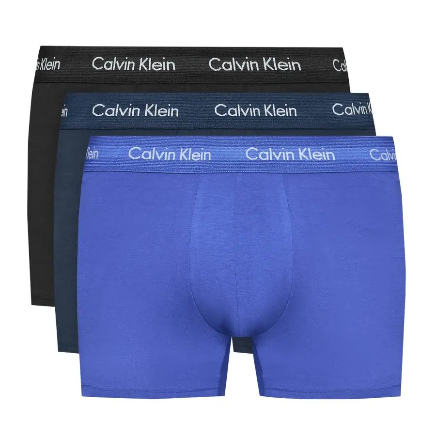 Calvin Klein – Lot de 3 boxers homme à ceinture élastique - Bleu, noir, marine
