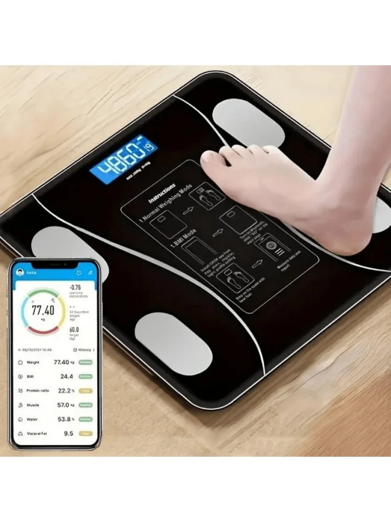 Connected balance met digitale impedantiemeter – Analyse van lichaamsbouw met LED-scherm
