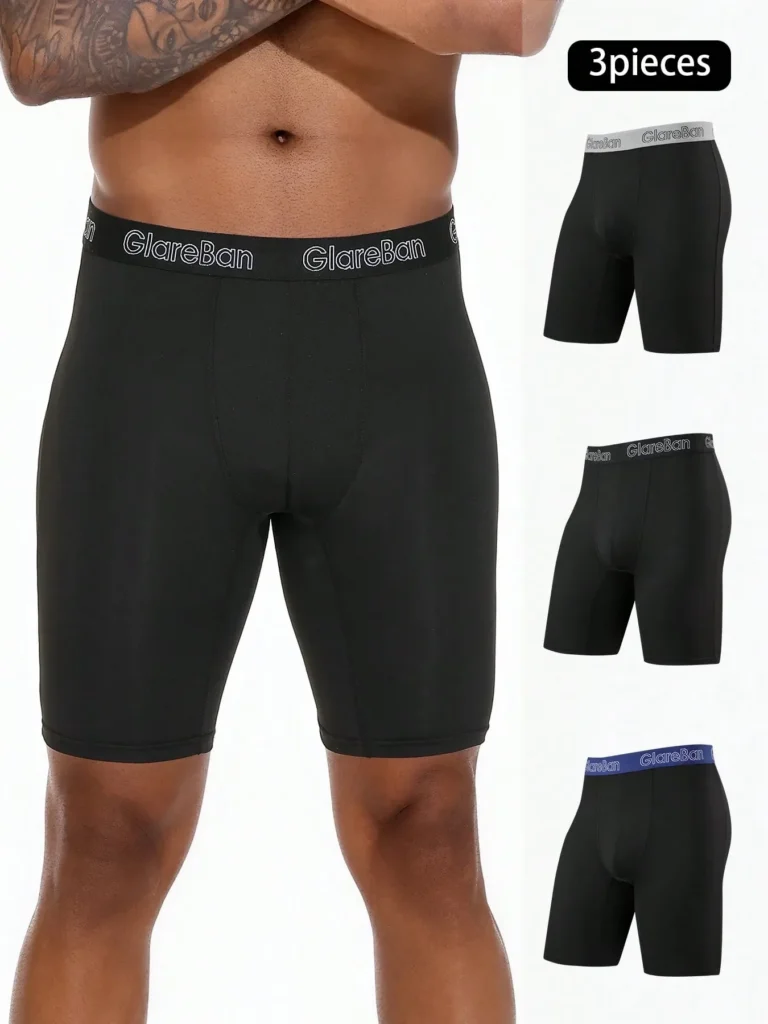 Lot de 3 boxers longs homme – Sous-vêtements doux et confortables