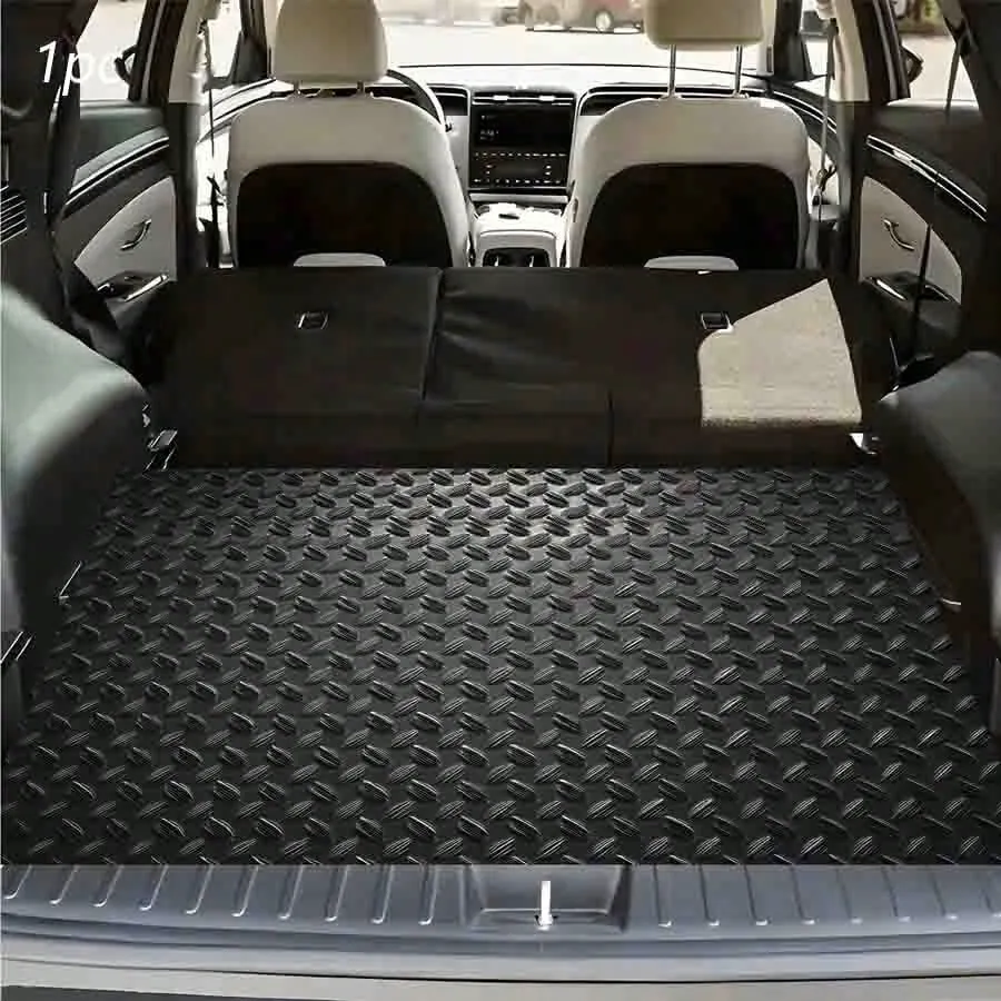Tapis de coffre universel pour voiture – Motif diamant matelassé, protection renforcée pour SUV et berlines - Multicolore / Noir