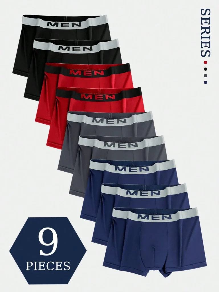 Lot de 9 boxers homme légers et confortables – Sous-vêtements sport toutes saisons - Multicolore