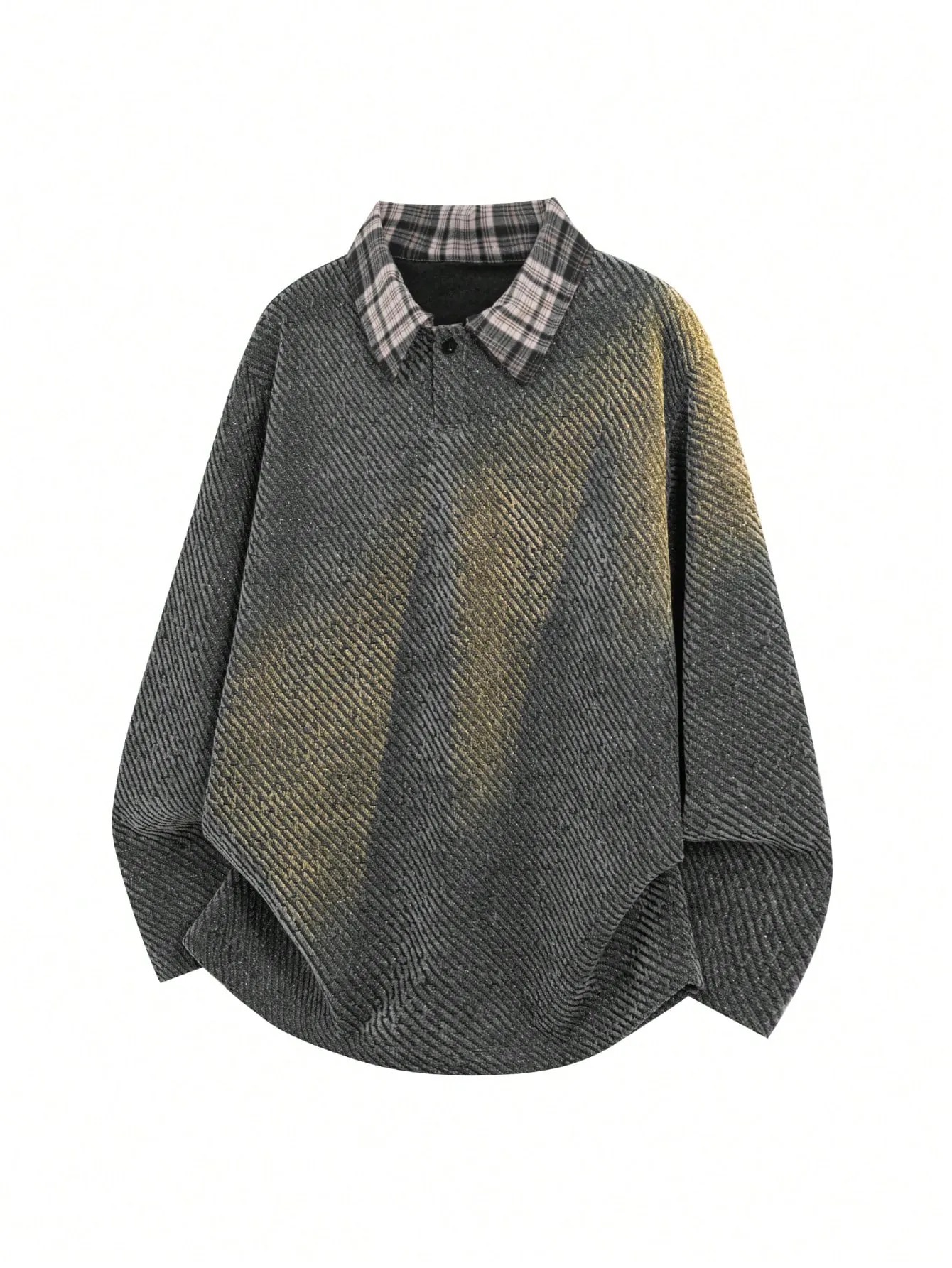 Polo Homme Vintage en Jacquard Texturé – Gris