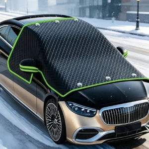 Protection pare-brise voiture anti-givre et neige – Lot de 2, couverture magnétique épaisse avec bandes réfléchissantes - Plusieurs styles / Taille Unique
