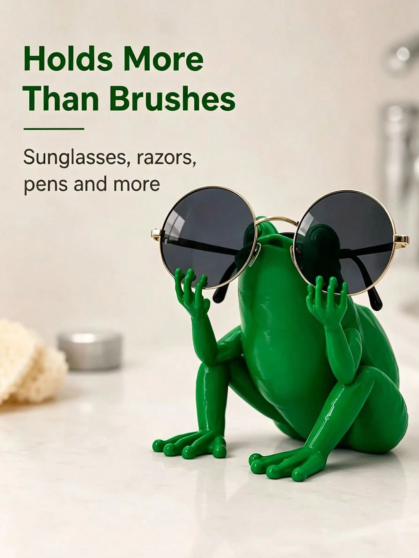 Porte-brosse à dents grenouille – Organisateur de salle de bain décoratif et amusant