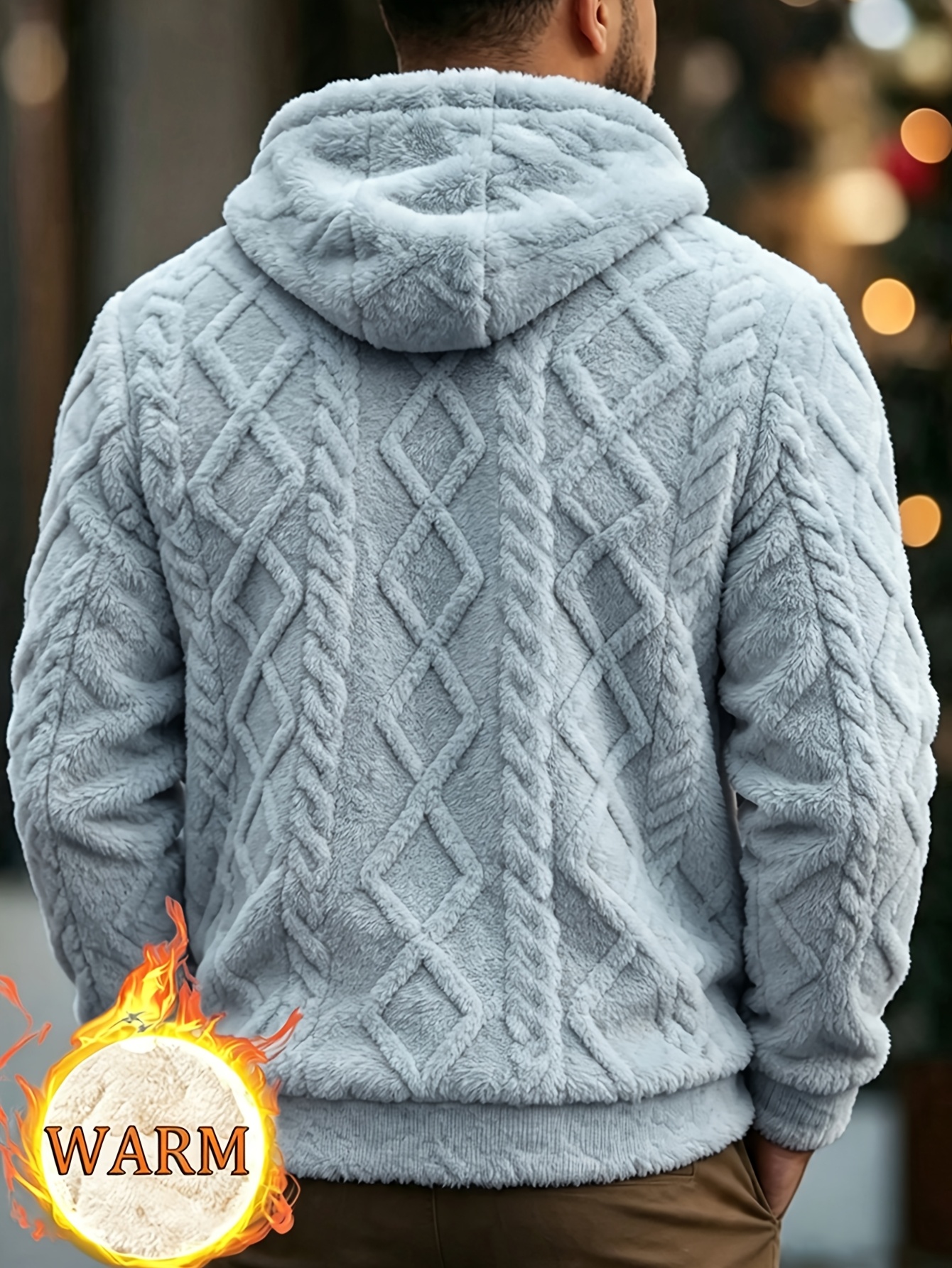 Sweat Homme à Capuche en Polaire Jacquard Double Face – Hiver
