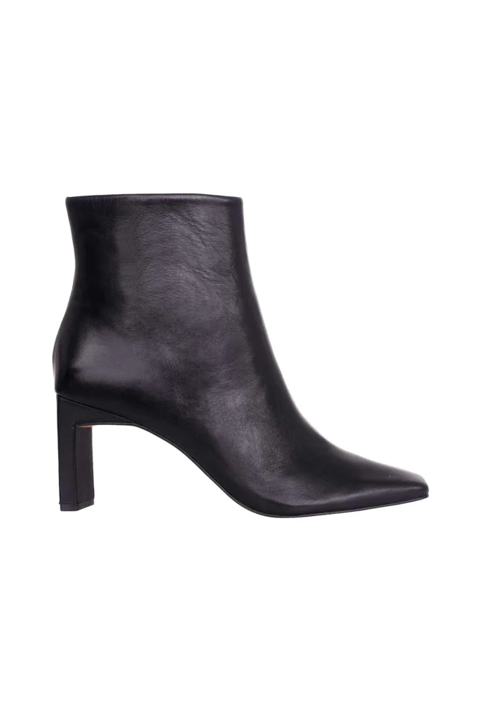 Bottines Femme Senna en Cuir de Chèvre Noir – Talon Bloc 7,6 cm