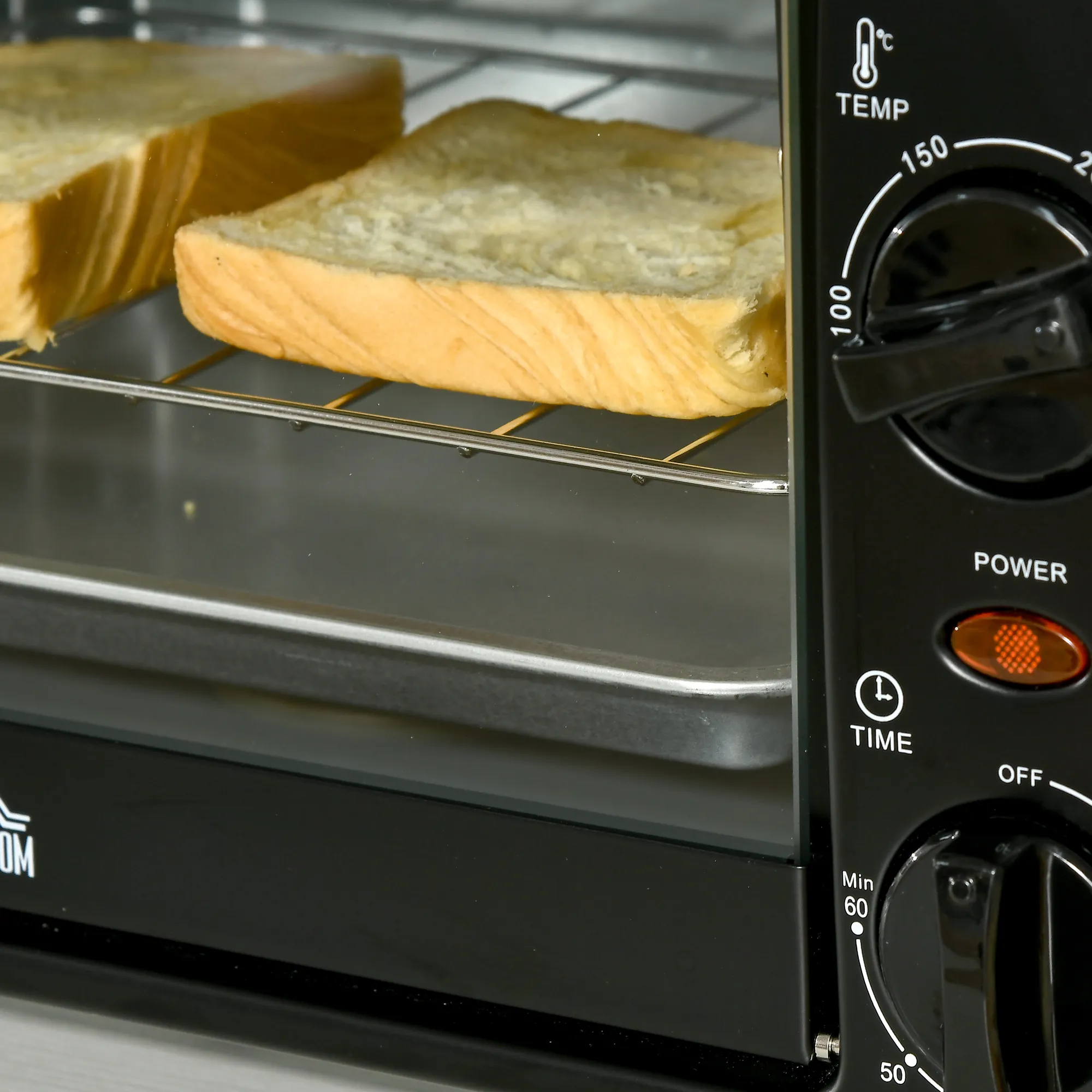 Mini-Four Électrique 10 L – 750 W, Minuterie 60 Min & Grille Réglable – Noir - Image 9