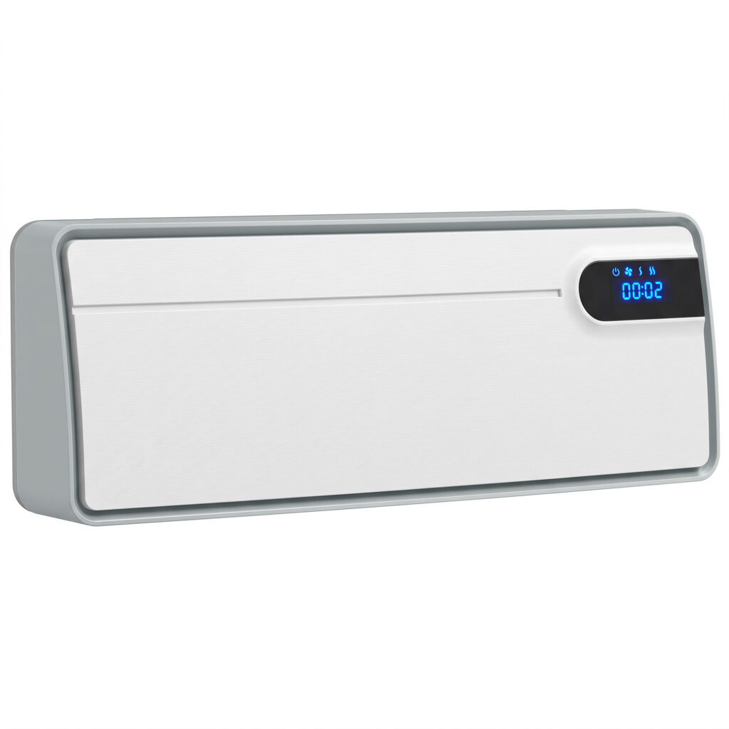 Chauffage soufflant mural connecté Wi-Fi 2000 W – Céramique PTC, Tuya, Alexa, Google Assistant et télécommande – Blanc