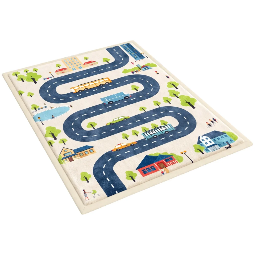 Tapis de Jeu Bébé 150 × 200 cm en Mousse 3 cm Antidérapant – Circuit Routier