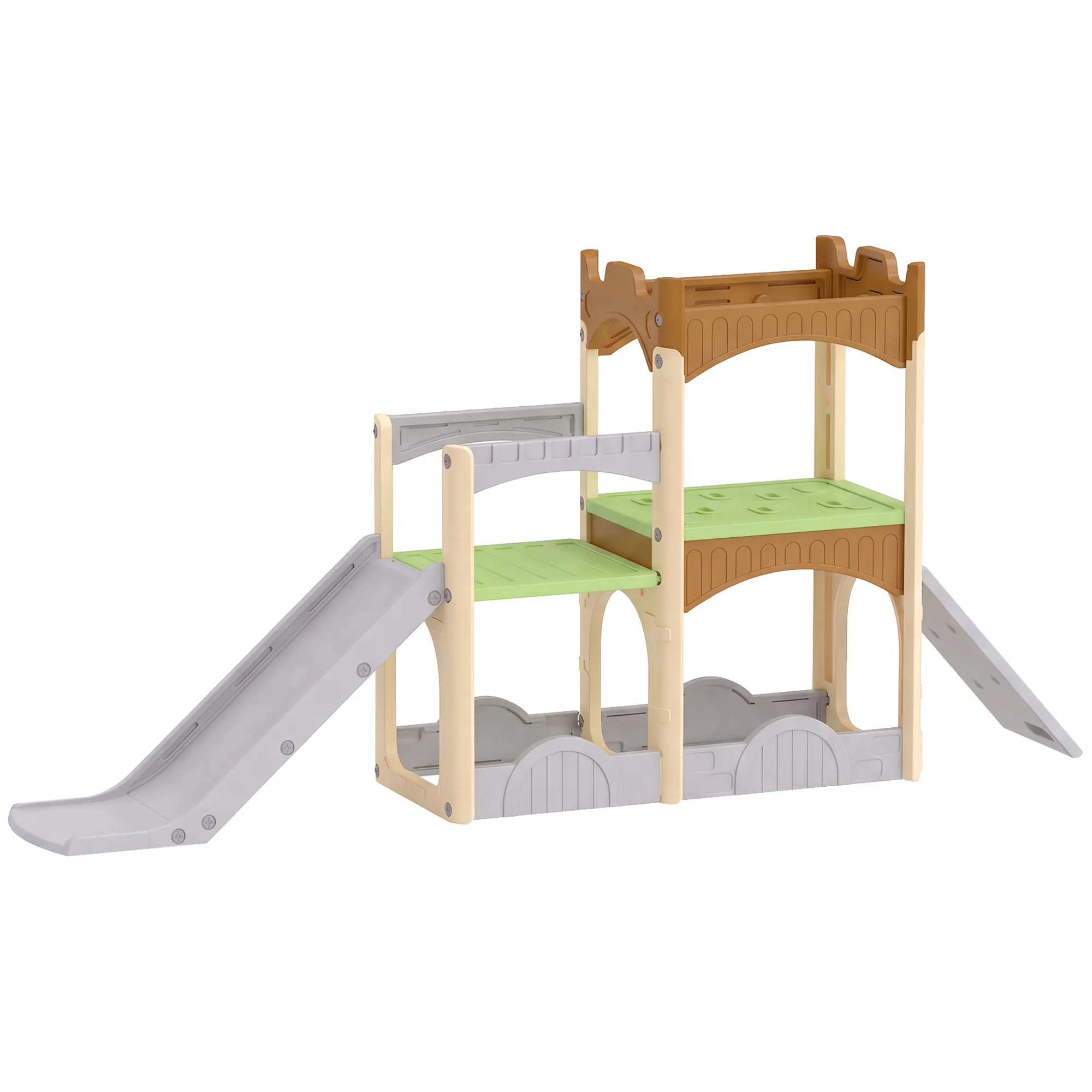 Toboggan enfant 5 en 1 avec escalade, tunnel et plateformes – 3 à 6 ans