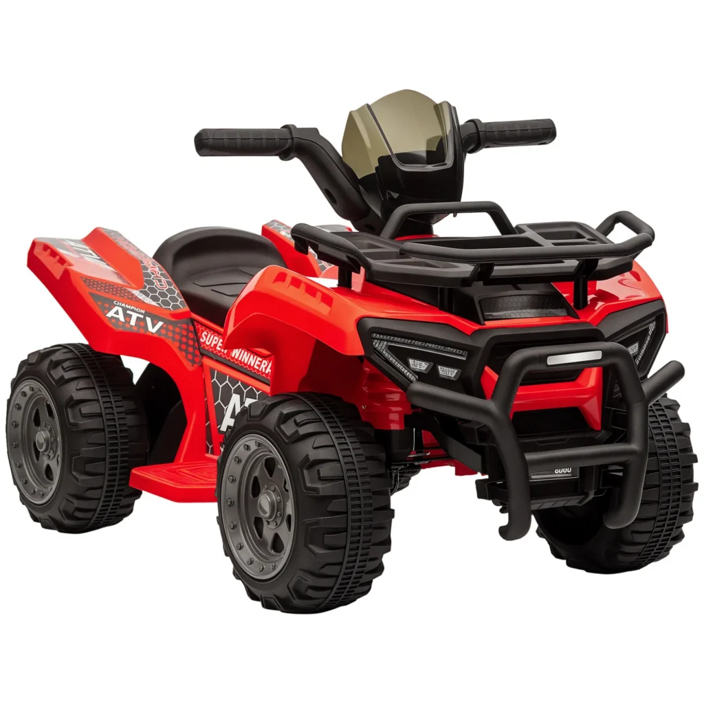 Quad Électrique Enfant Rouge 6 V – 18 à 36 Mois – 4 Roues – 2 km/h