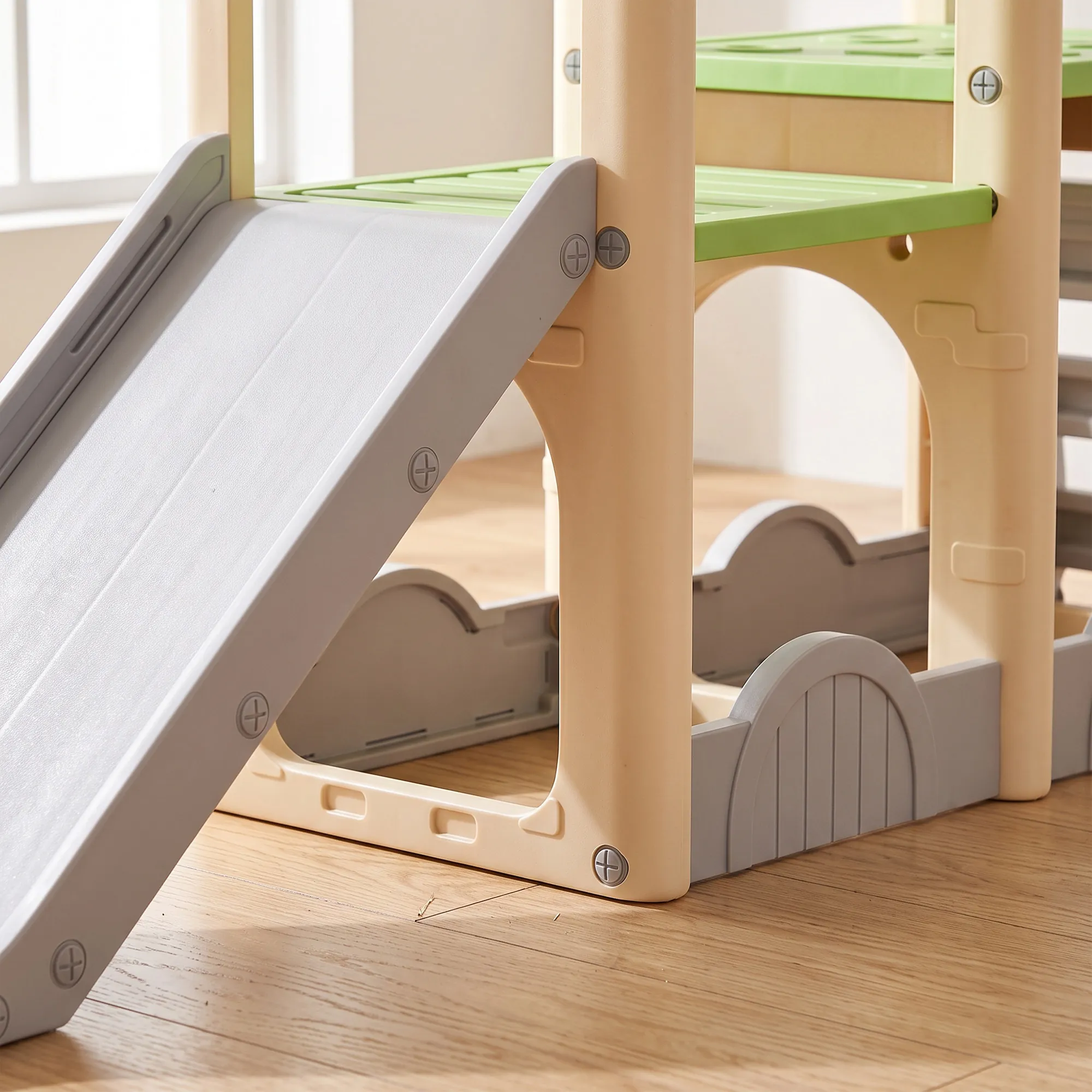 Toboggan enfant 5 en 1 avec escalade, tunnel et plateformes – 3 à 6 ans – Bild 10