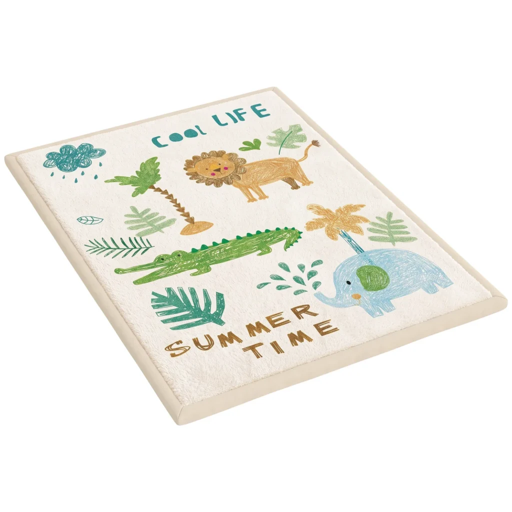 Tapis d'Éveil Bébé 150 × 200 cm en Mousse Épaisse 3 cm Antidérapant – Animaux