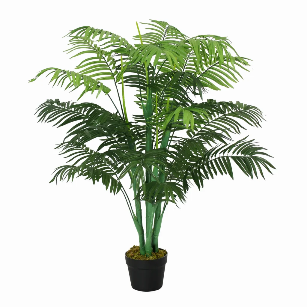 Palmier Artificiel Tropical 125 cm – 18 Feuilles Réalistes avec Pot – Vert
