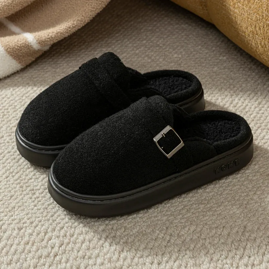 Outdoor Warm Thick Soled Non-slip Men's Slippers Winter Breathable Fashionable Casual Snow Comfort Boots Home Shoes for Couples