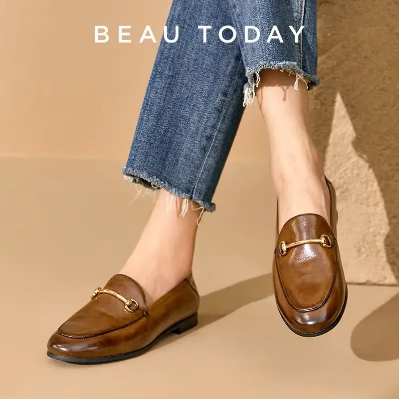 Mocassins Femme BEAUTODAY en Cuir – Style Élégant 27171