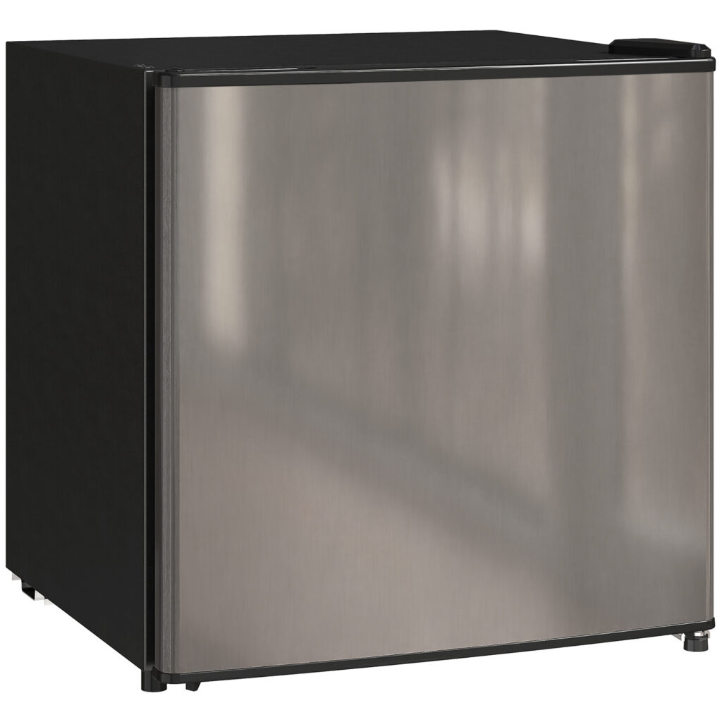 Mini-Réfrigérateur 46 L avec Congélateur 4,5 L – Porte Réversible – Argenté