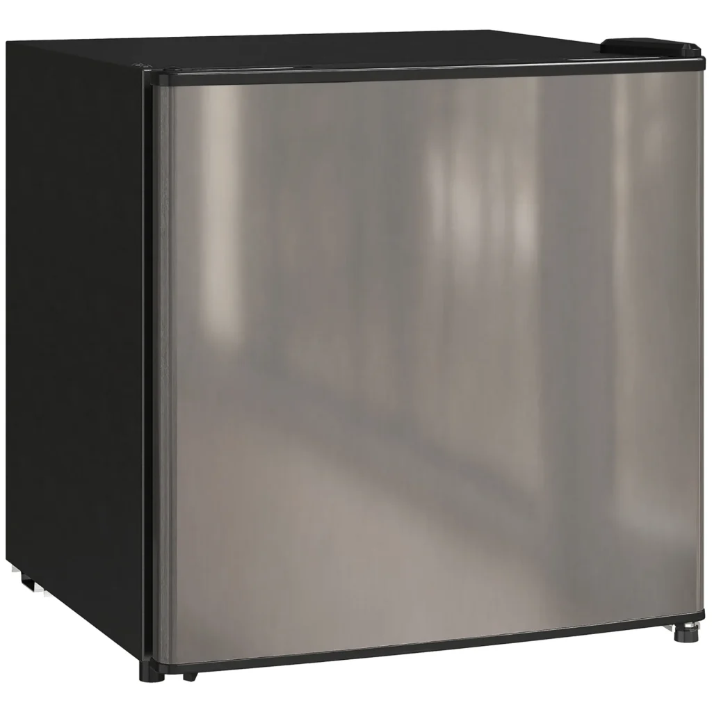 Mini-Réfrigérateur 46 L avec Congélateur 4,5 L – Porte Réversible – Argenté