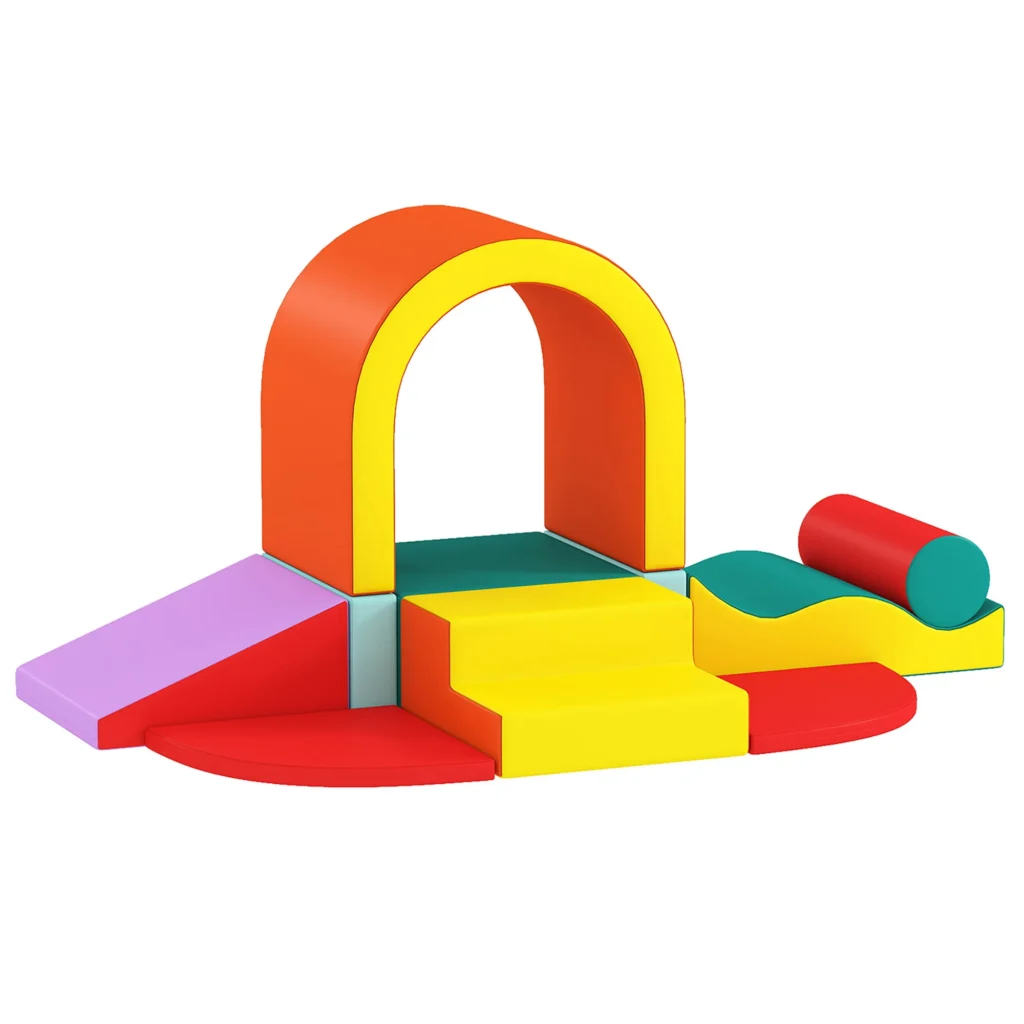 Parcours de Motricité Bébé 10 Pièces en Mousse – Multicolore