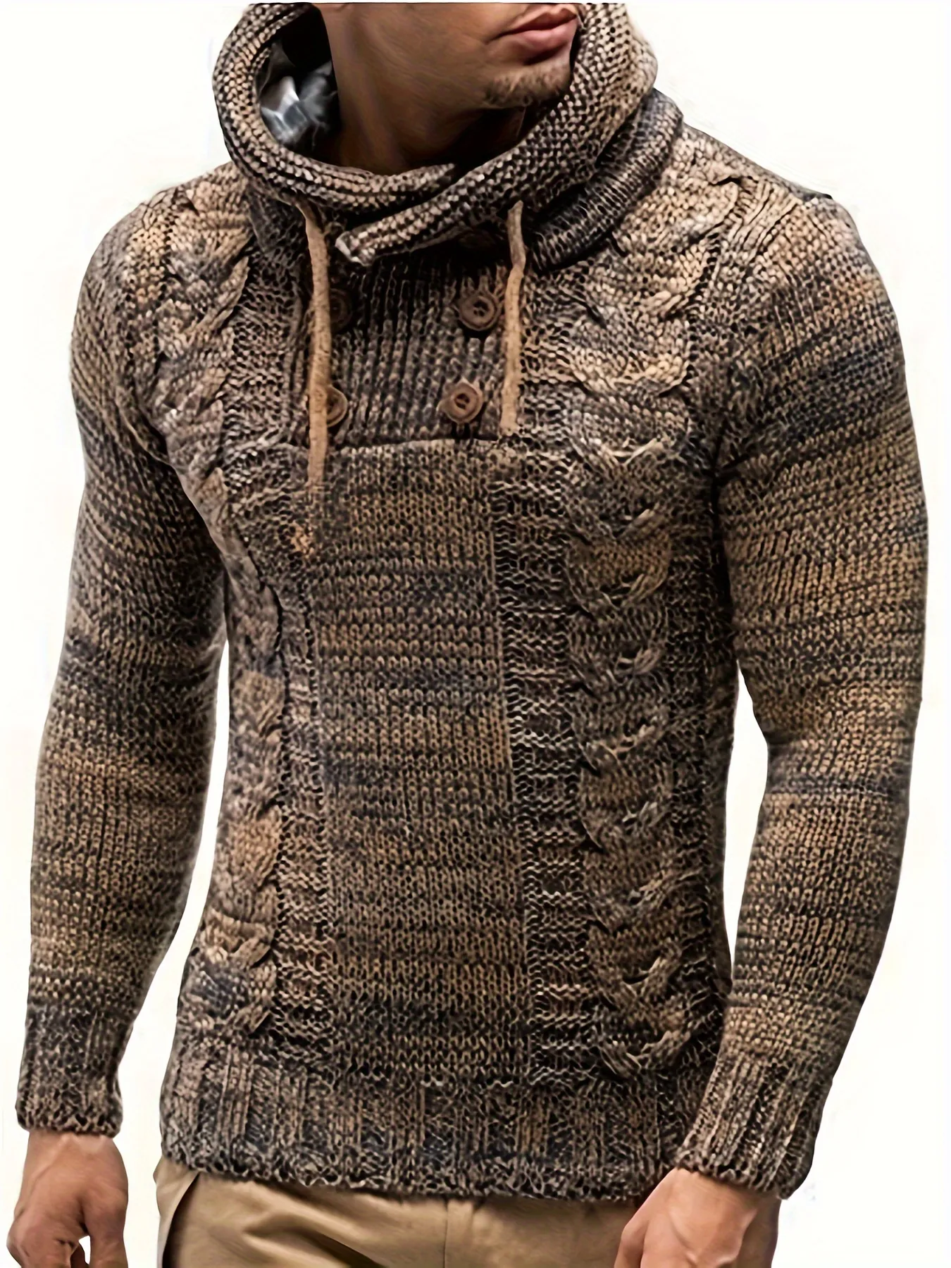Sweat Homme en Polaire Épaisse à Col Rond – Motif Aile Blanche