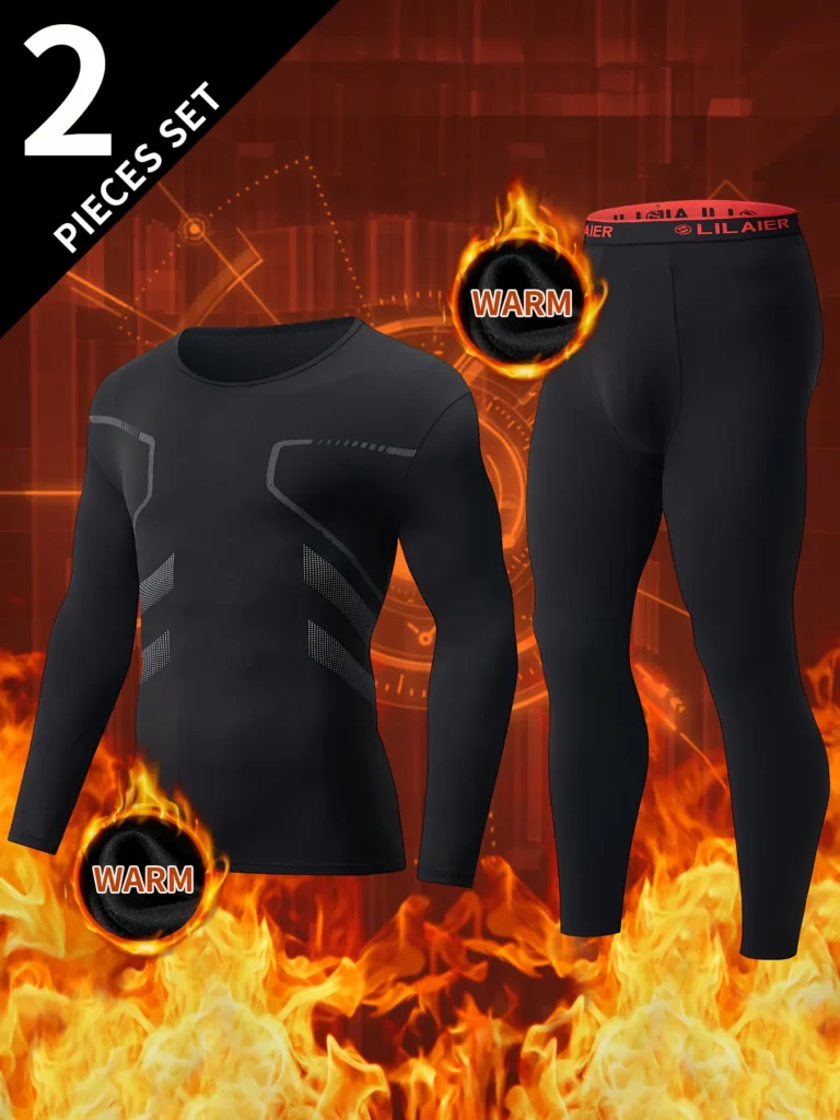 Lot de 3 Pantalons Thermiques Homme Doublés – Sous-Vêtements Hiver
