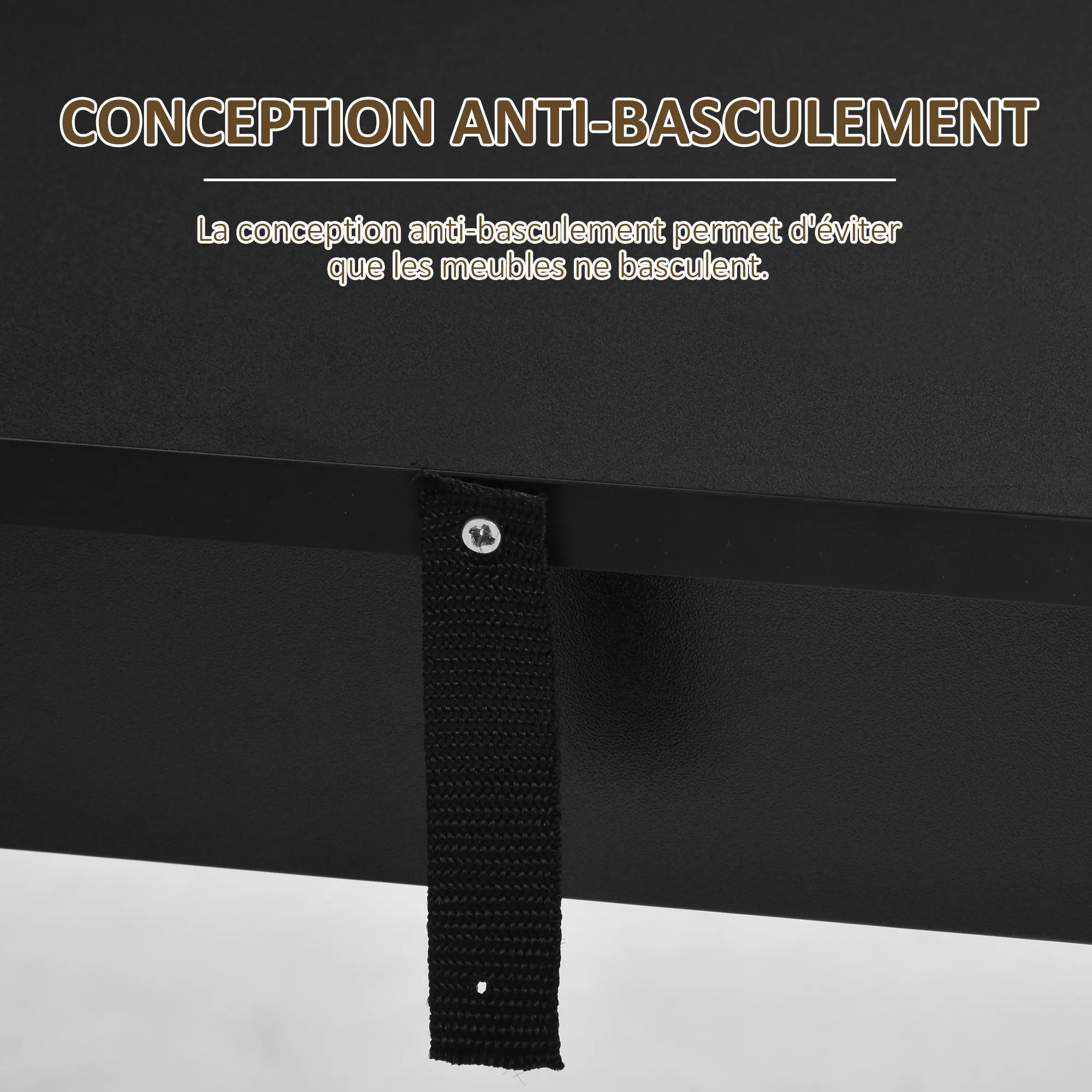 Table de bar haute noire 112 cm avec 3 étagères de rangement – Mange-debout pour cuisine et salon - Image 6