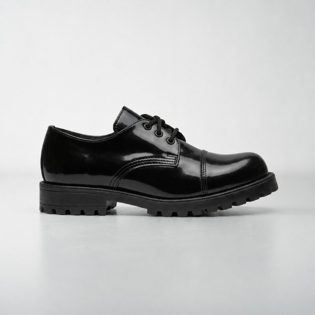 Chaussures Unisexes Widgets en Cuir Verni – Noir