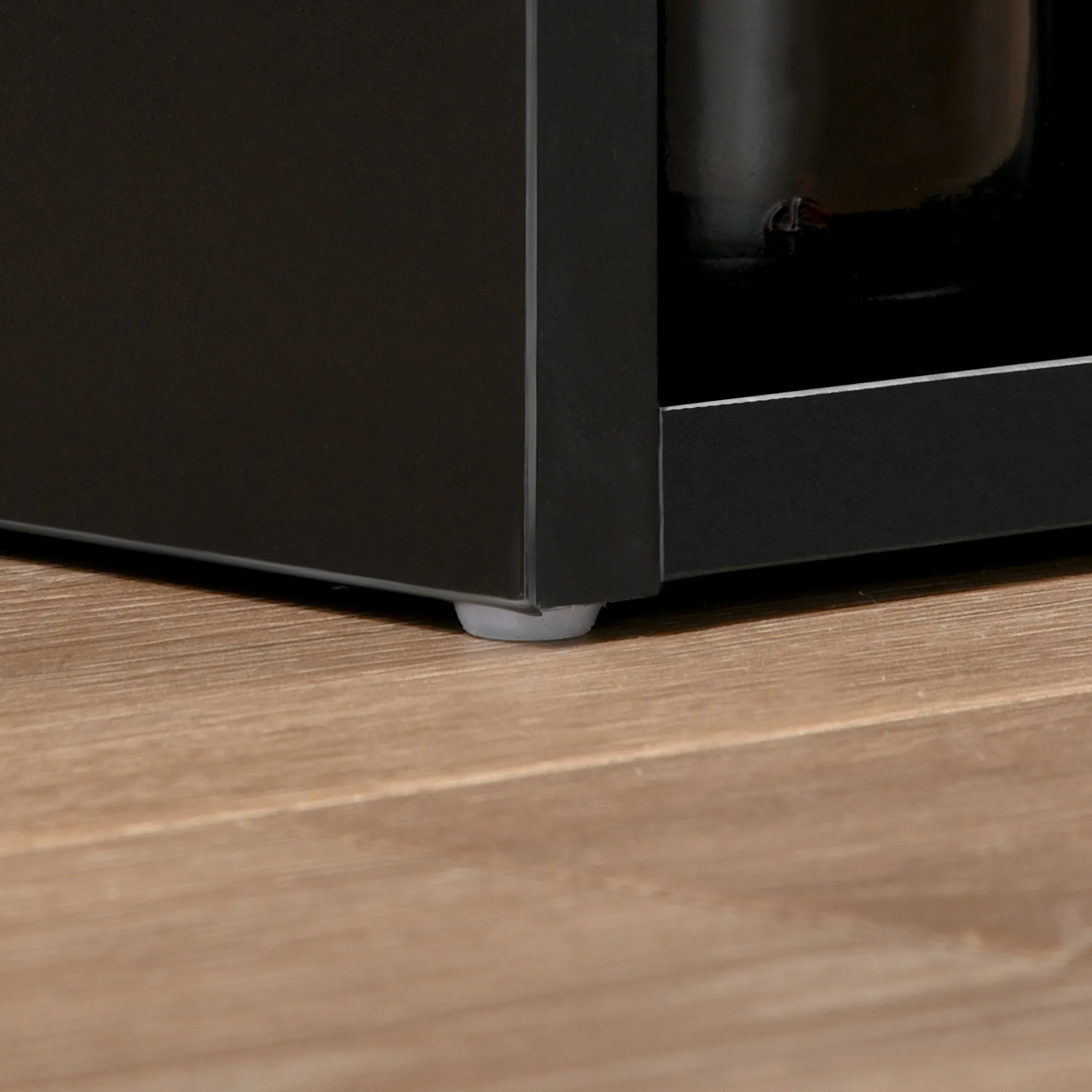 Table de bar haute noire 112 cm avec 3 étagères de rangement – Mange-debout pour cuisine et salon - Image 9