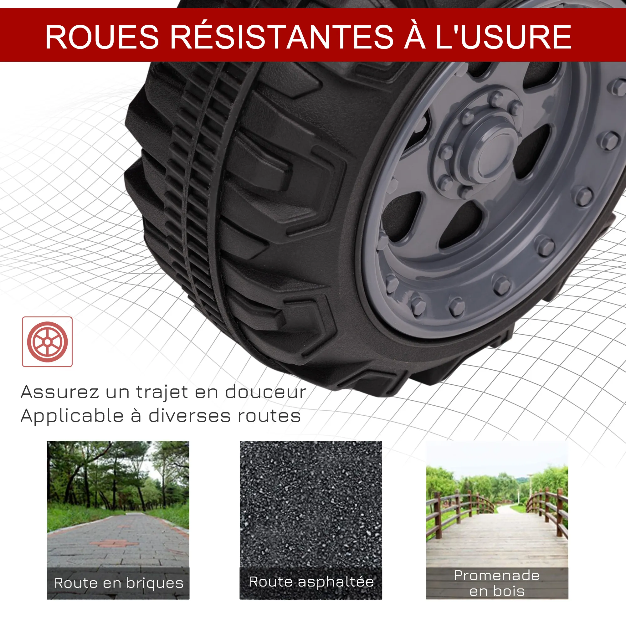 Quad Électrique Enfant Rouge 6 V – 18 à 36 Mois – 4 Roues – 2 km/h - Afbeelding 7