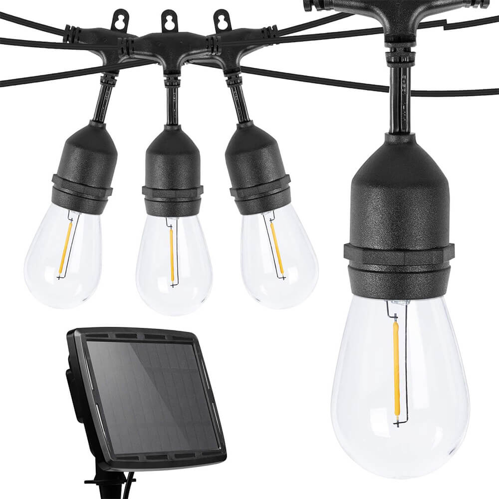 Guirlande Solaire Extérieure LED 15 m – 15 Ampoules E27