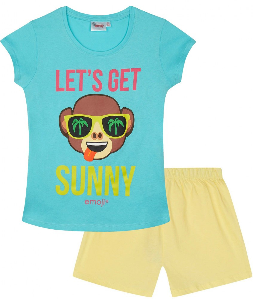 Pyjama Emoji Turquoise et Jaune – Enfant
