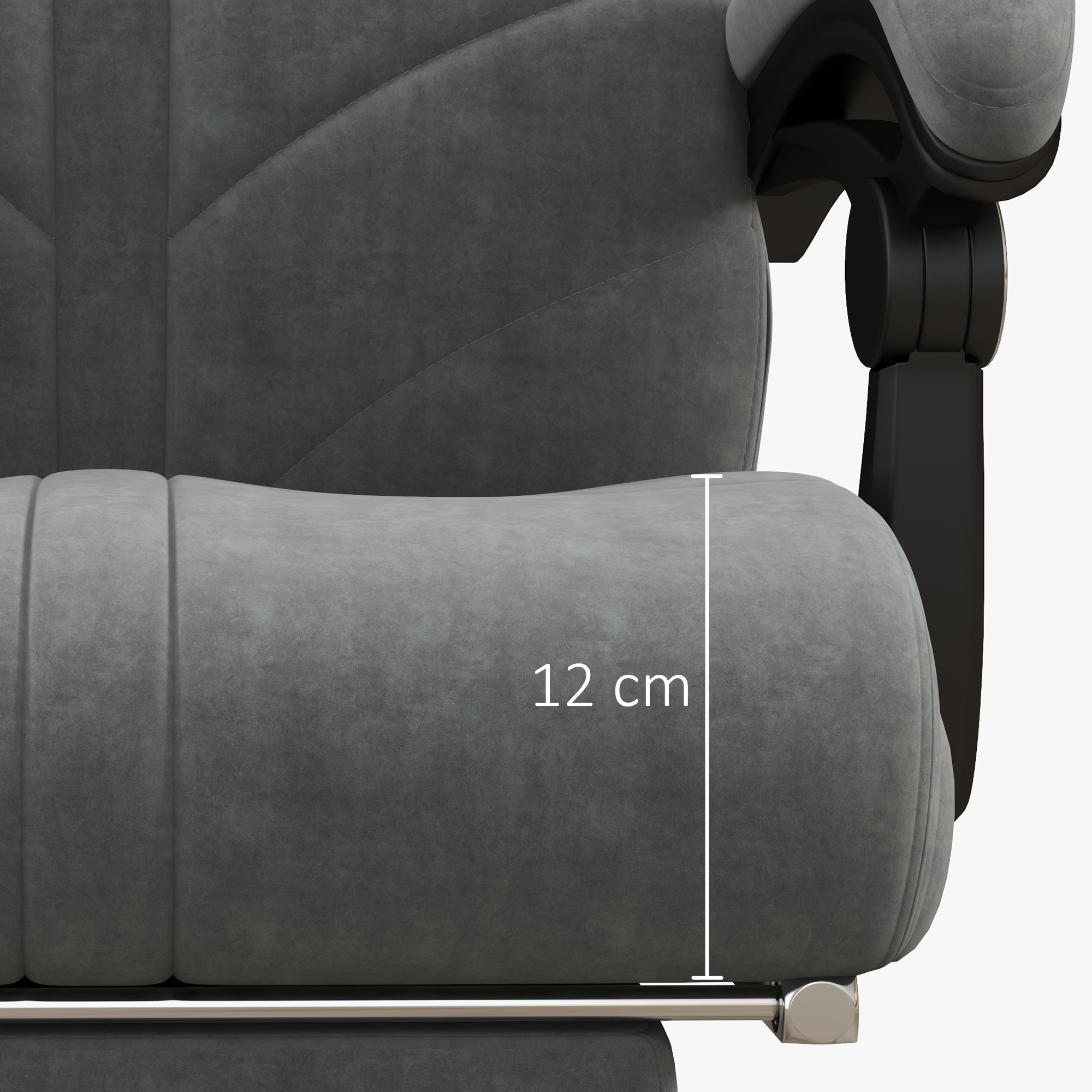 Fauteuil de Bureau Massant et Chauffant avec Repose-Pied – Gris - Image 9