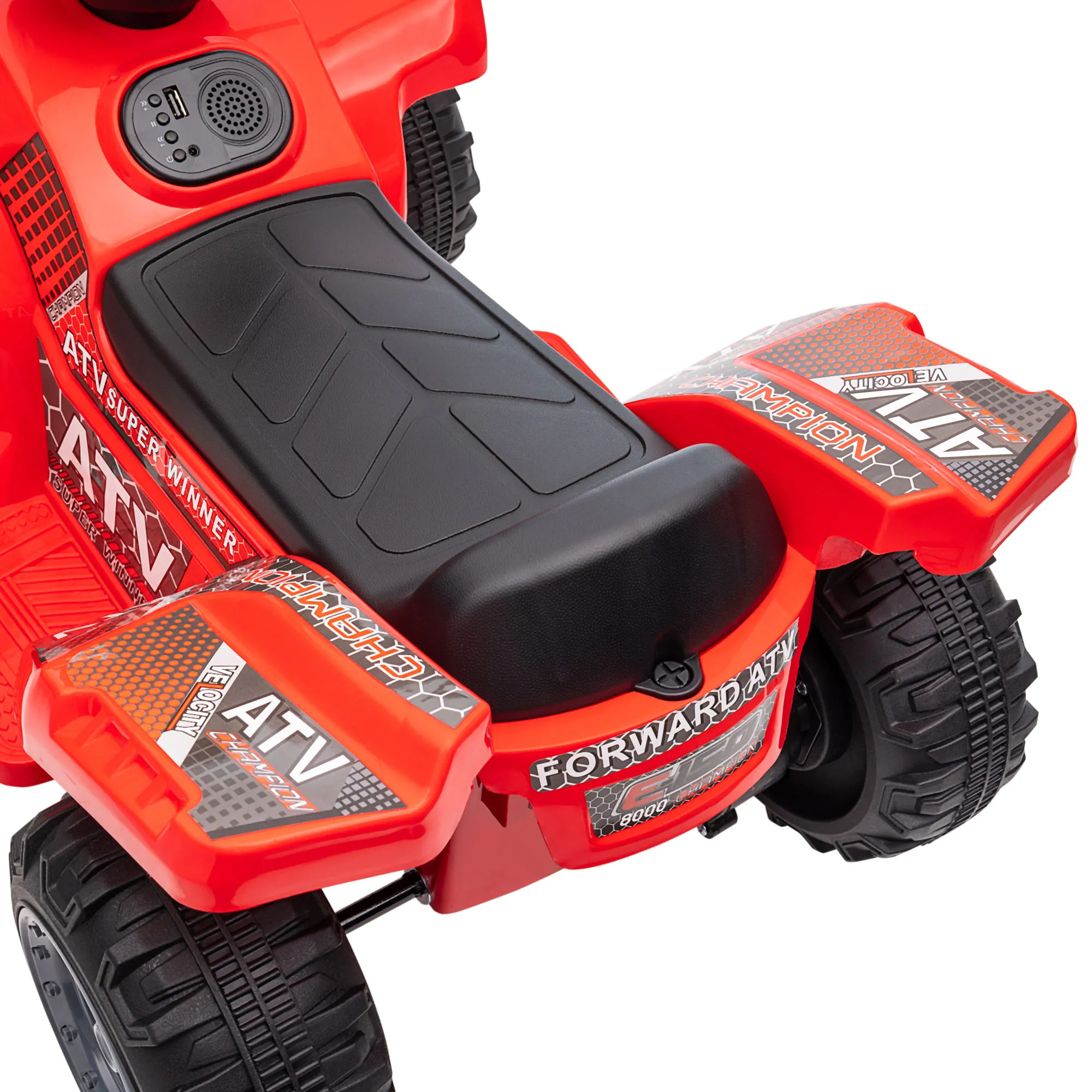 Quad Électrique Enfant Rouge 6 V – 18 à 36 Mois – 4 Roues – 2 km/h - Afbeelding 9