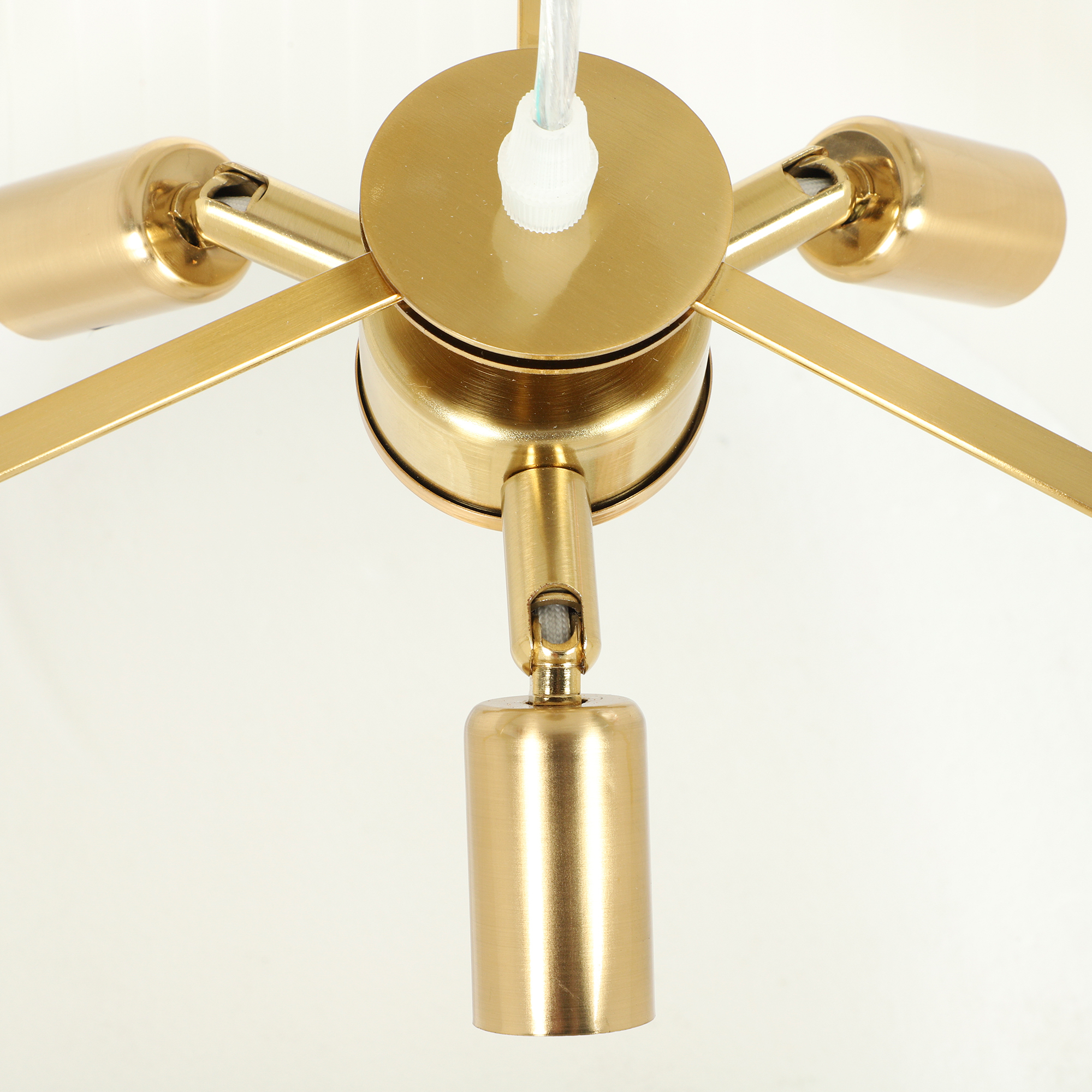 Suspension Luminaire Élégante à Double Abat-Jour, Rosace Dorée, Câble Réglable, Ampoule Non Incluse E14 40 W, Blanc - Image 10